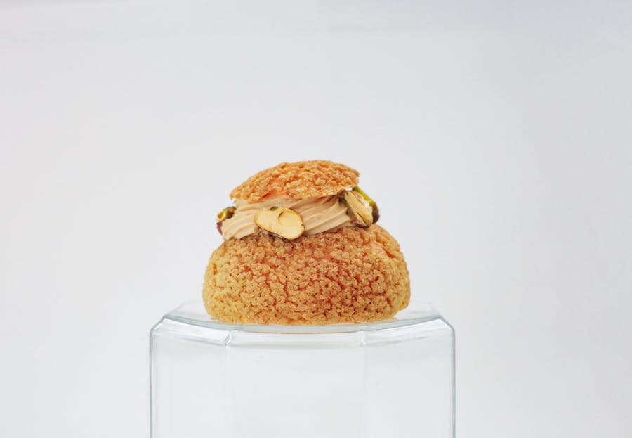 Choux pistácia – malina